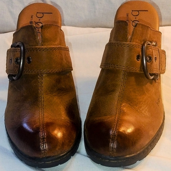 Boc Brown Concepts Brown Leather Buckle Accent High Heel Boot Shape Mules Size 6 - Picture 1 of 15